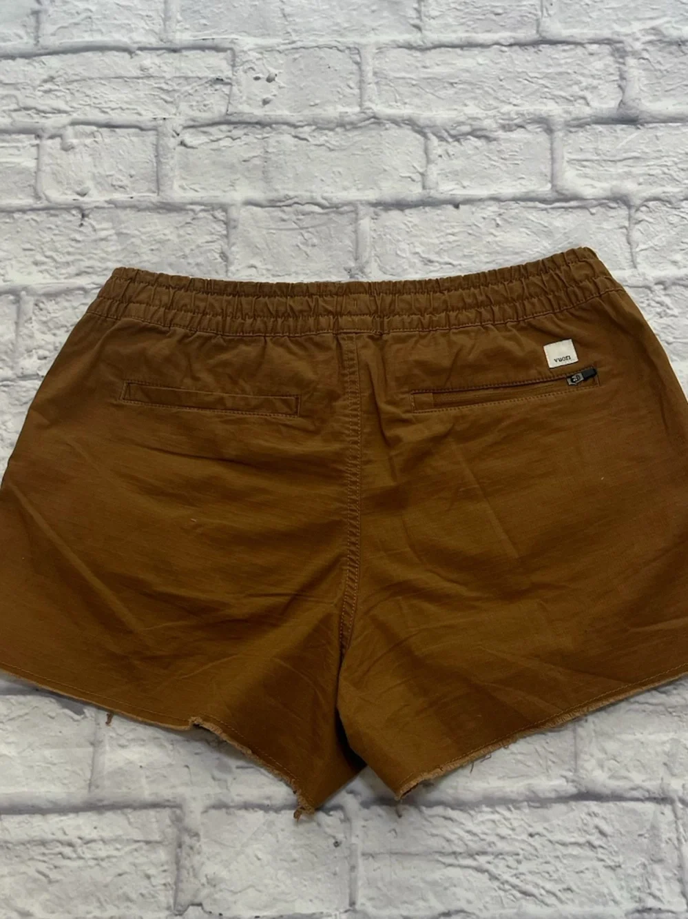 Vuori ripstop summer Shorts in Brown tan umber color Athliesure S - Picture 6 of 8